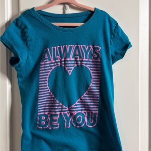 The Children's Place Teal and Pink Heart Tee